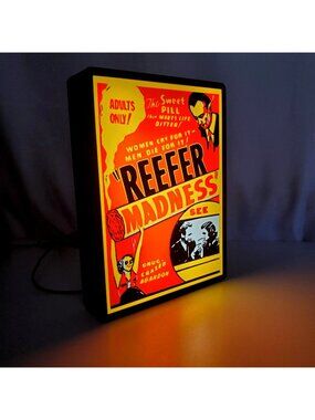 Reefer Madness Vintage Movie Poster Light Box - USB Powered LED Sign